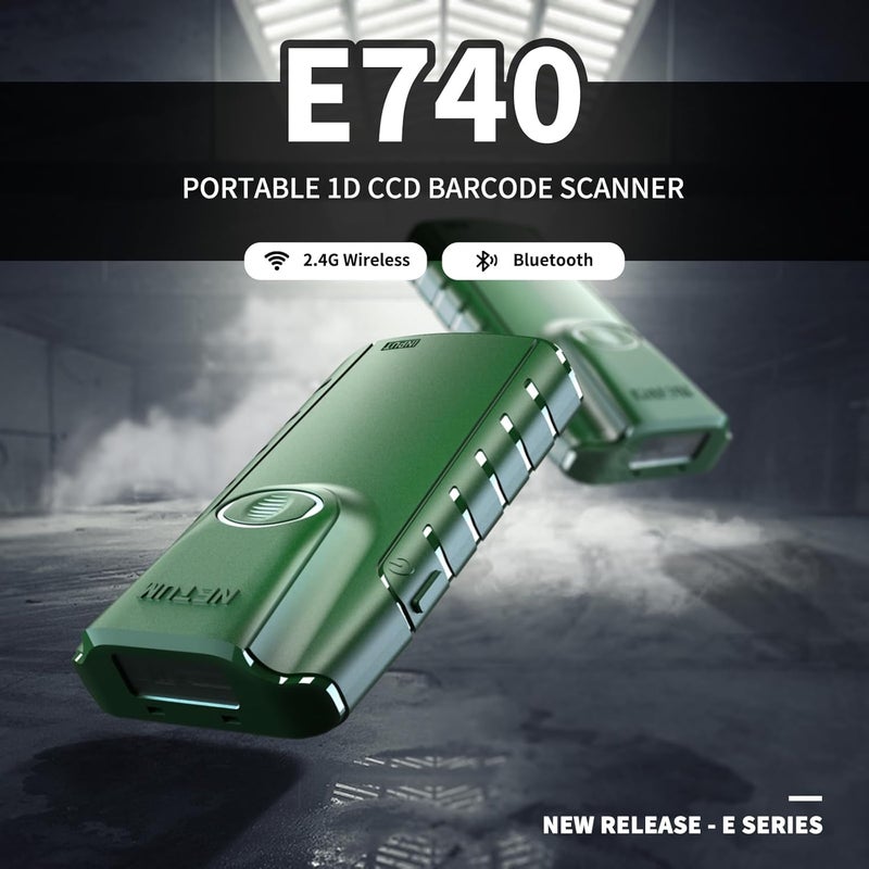 NETUM ماسح الباركود بلوتوث 1D، 3 في 1 صغير محمول، قارئ باركود CCD تلقائي لاسلكي مسدس مسح مع مشبك خلفي يعمل مع الأجهزة اللوحية iOS أندرويد ويندوز ماكOS لإدارة المخزون في المستودع (1D - E740) - Image 2